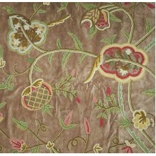 Crewel Fabric Pasari Jakara Acorn Cotton Velvet
