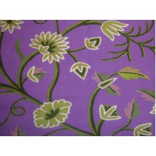 Crewel Fabric Grapes Purple Cotton Duck