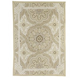 Crewel Rug Modern Medallion 7.5 x 9.5
