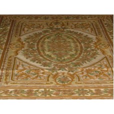 Crewel Rug Bagh Brown Chain Stitched Wool Rug