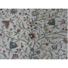 Crewel Fabric Tree of life Beige royal colors Cotton Duck