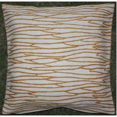 Crewel Pillow Lines Brown Cotton Duck