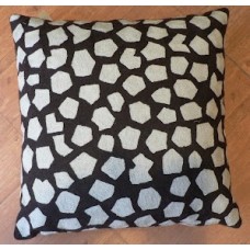Crewel Pillow Mosaic Black & White Cotton Duck