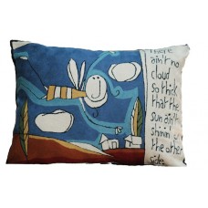 Crewel Pillow Optimism Blue Cotton Duck