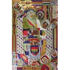 Crewel Rug Bizzare Beauty Multi Chain Stitched Wool Rug