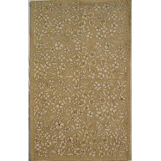 Crewel Rug Mangroves Brown Chain Stitched Wool Rug