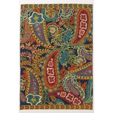 Crewel Rug Paisley Reef Multi Chain Stitched Wool Rug