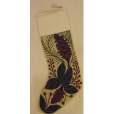 Crewel Christmas Shop Christmas Wreath Christmas Colors on Off Chain Stitched Stocking 6x20