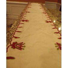 Crewel Dining Kuba Bright Colors on Sweetpine Table Runner12x72
