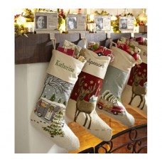 Crewel Embroidered Stockings