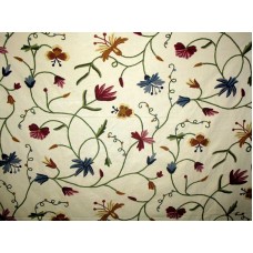 Crewel Fabric Butterfly Sweet Pine Cotton