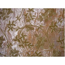 Crewel Fabric Epona Rose Gold Rayon Velvet