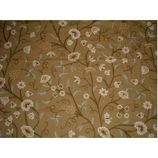 Crewel Fabric Grapes Chocolate Brown Cotton Duck