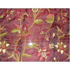 Crewel Fabric Gulmarg Vermilion Silk Organza