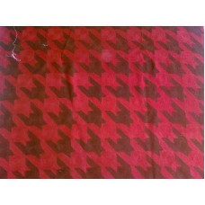 Crewel Fabric Hound's Tooth Red