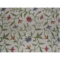 Crewel Fabric Kangal Multicolor on Jasmine Linen