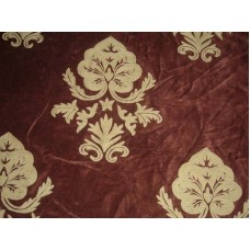 Crewel Fabric Konark Deep Burgundy Cotton Velvet