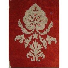 Crewel Fabric Konark Passion Red Cotton Velvet