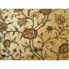 Crewel Fabric Lotus Peruvian Gold Cotton Viscose Velvet
