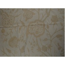 Crewel Fabric Lotus Classic White On White Cotton Dasoot