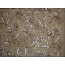 Crewel Fabric Marigold Desert Sand Silk Organza