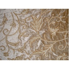 Crewel Fabric Orpheus Bright Tan Brown Cotton Viscose Velvet