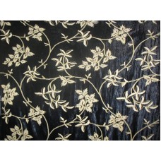 Crewel Fabric Orpheus Mint Black Cotton Viscose Velvet