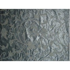 Crewel Fabric Orpheus Silver Blue Cotton Viscose Velvet