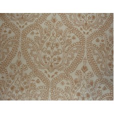Crewel Fabric Paisley Tapestry  Neutrals On Desert Sand Cotton