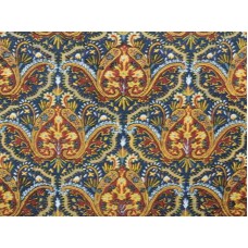 Crewel Fabric Paisley Tapestry Terra Blue Cotton Duck