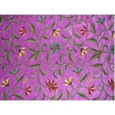 Crewel Fabric Susan Energy Purple Cotton Velvet