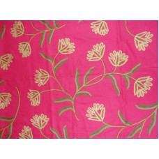 Crewel Fabric Tarang Queen Pink Cotton Velvet