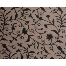 Crewel Fabric Tech Black on Dark Melange Wool
