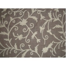 Crewel Fabric Tech White on Dark Melange Wool