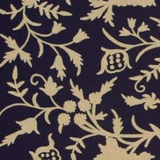 Crewel Fabric Tree of Life Navy Blue Cotton Duck