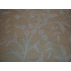 Crewel Fabric Tree Of Life White on Butter Cotton Duck