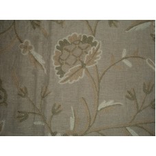 Crewel Fabric Tree of Life Natural Brown Club Linen