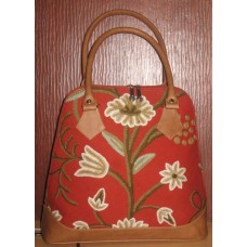 Crewel Grapes Exotic Red Tote