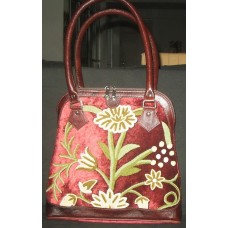 Crewel Grapes Passion Red Tote