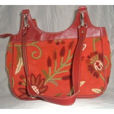 Crewel Handbag Marigold Red Cotton