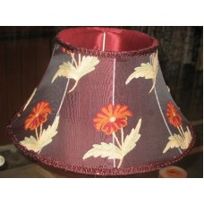 Crewel Lamp Shade Roses KST Silk Organza