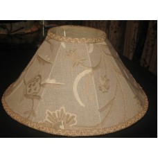 Crewel Lamp Shade Tree of Life Neutrals on Natural Club Linen