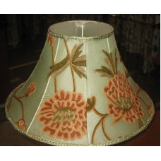 Crewel Lamp Shade Wintertime Pistachio Silk Organza