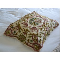 Crewel Pillow Art Nouveau Classic White Silk Organza20x26