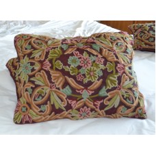 Crewel Pillow Art Nouveau Light Vermilion Silk Organza Standard