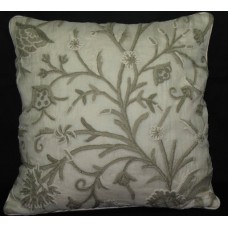 Crewel Pillow Cantor Natural Silk Organza