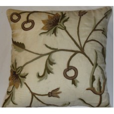 Crewel Pillow Emily Classic White Silk Organza