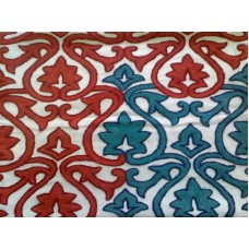 Crewel Pillow Enigma Red n Blue Cotton Duck