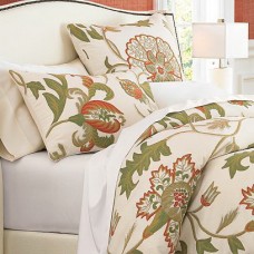 Crewel Pillow Euro Sham Giverny  Sweetpine  Cotton Duck