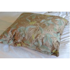 Crewel Pillow Grapevine Olive Cotton Viscose Velvet Euro Sham26x26